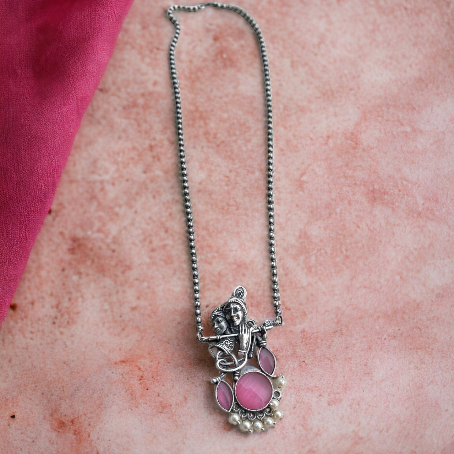 Radhe Krishna Pendant Necklace