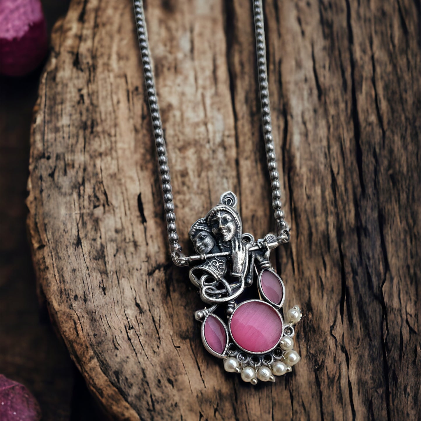 Radhe Krishna Pendant Necklace