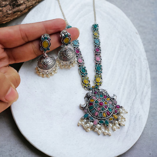 Multicolor Mid Lenght  Necklace Set
