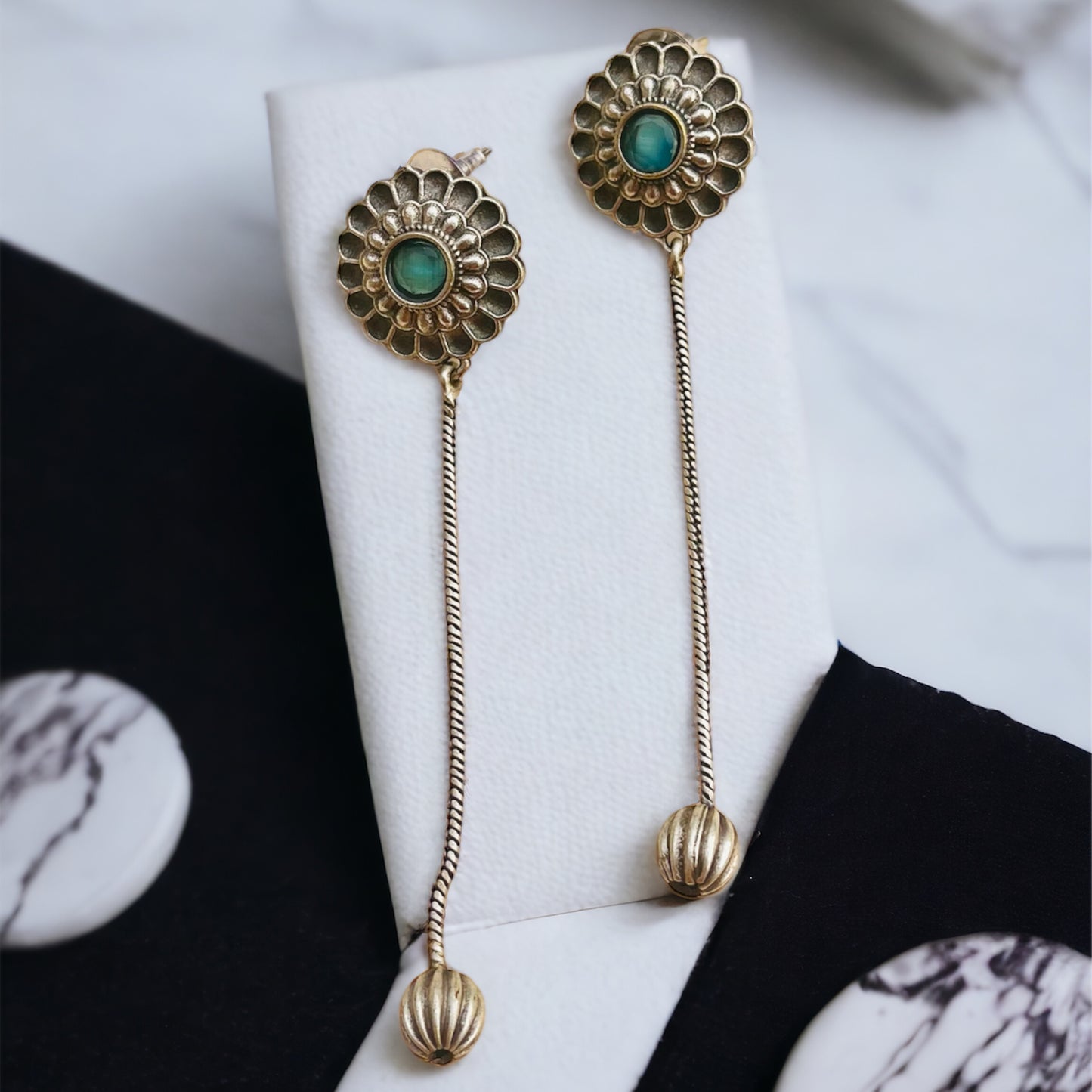 Blue Stone Drop Earring
