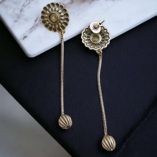 White Stone Drop Earring