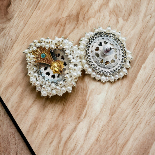 Mink Peacock Pearl Studs Earring