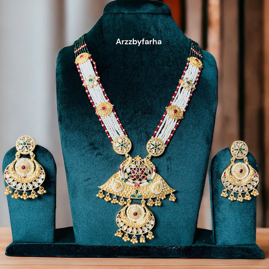 Multilayered Rajwadi Necklace Set