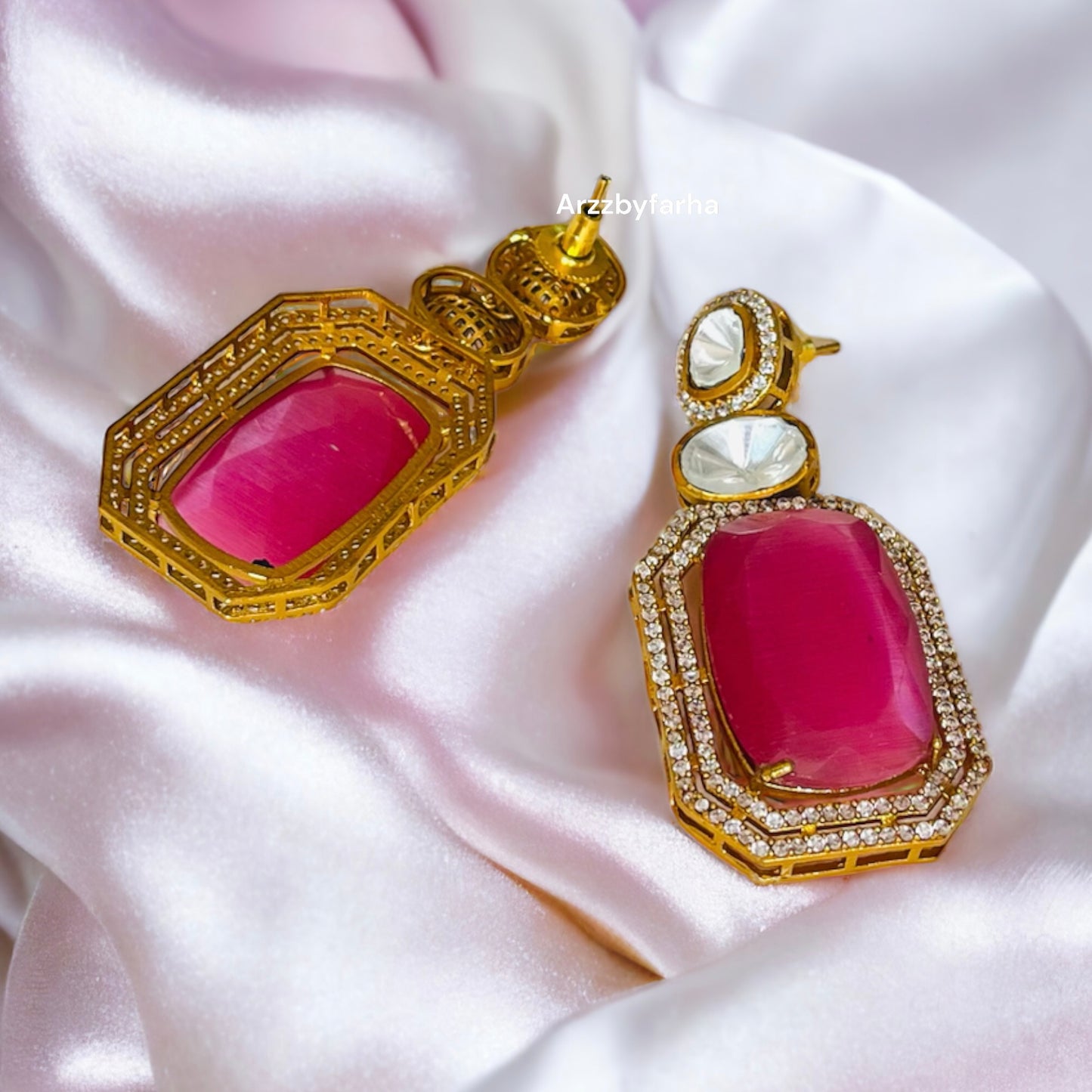 Doublet Stone CZ Studded Earrings
