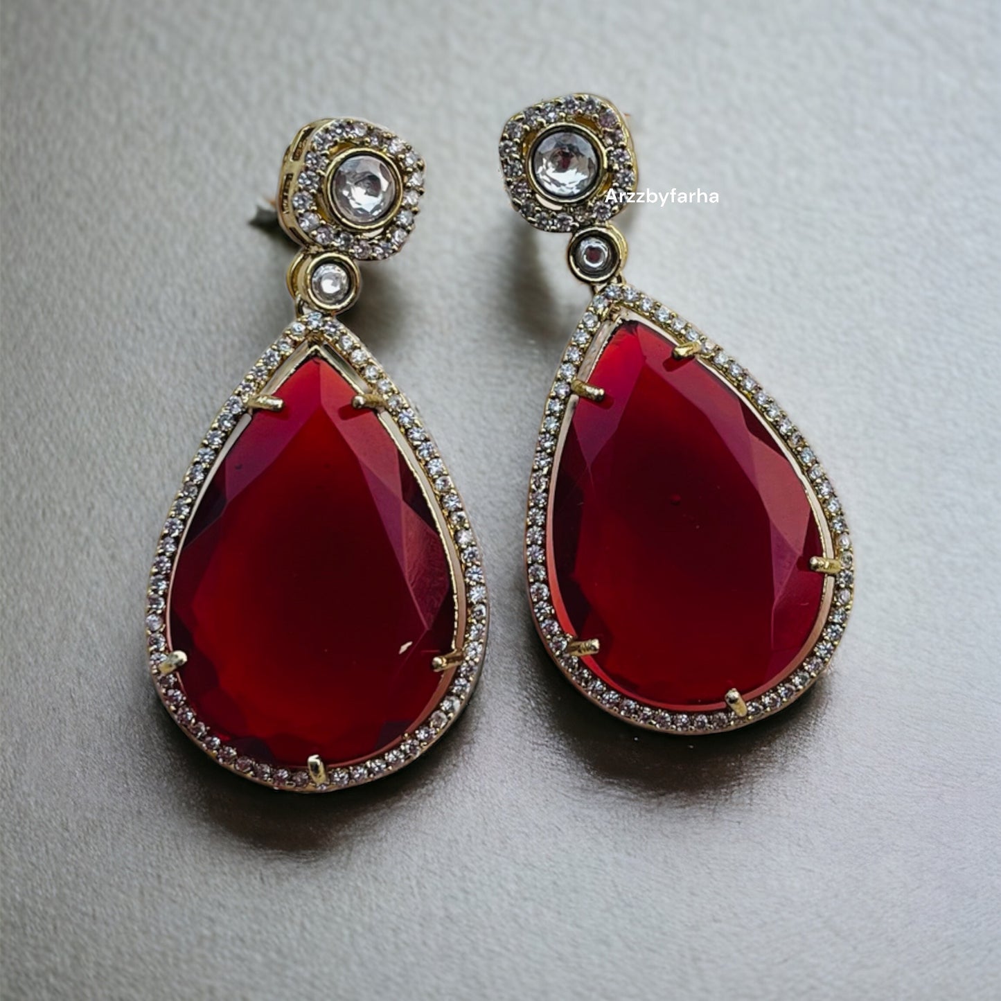 Doublet Stone CZ Studded Earrings