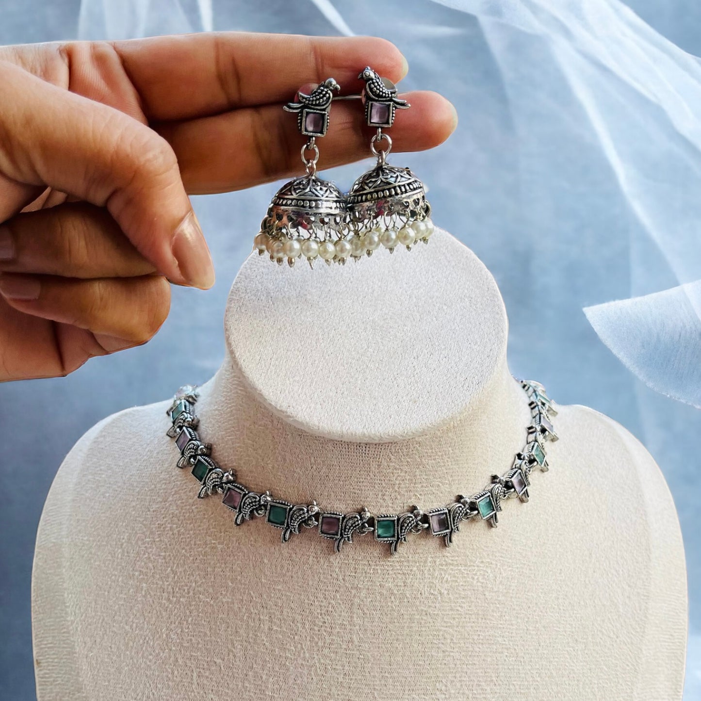 Pink & Mint Necklace Set