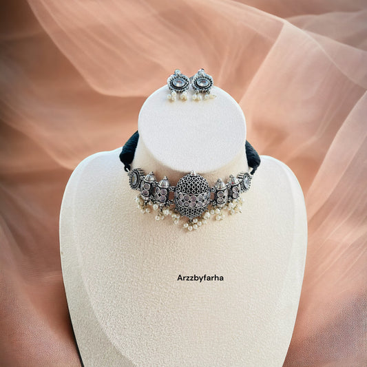 Baby Pink Choker Necklace Set