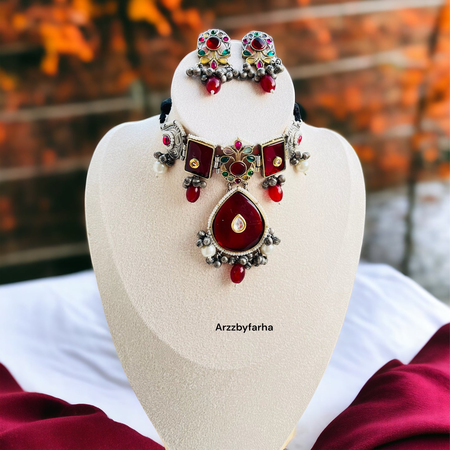 Red Drop Necklace Set