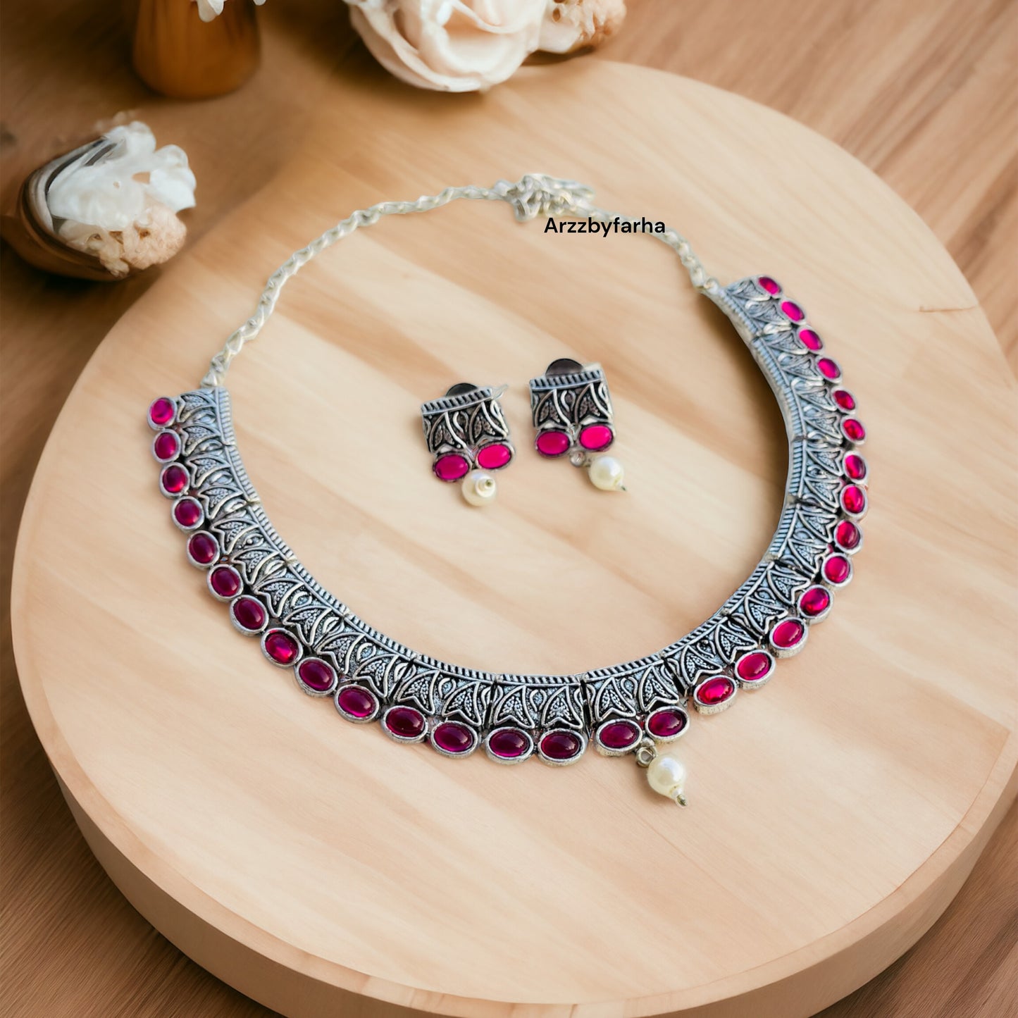 Ruby Pink Necklace Set