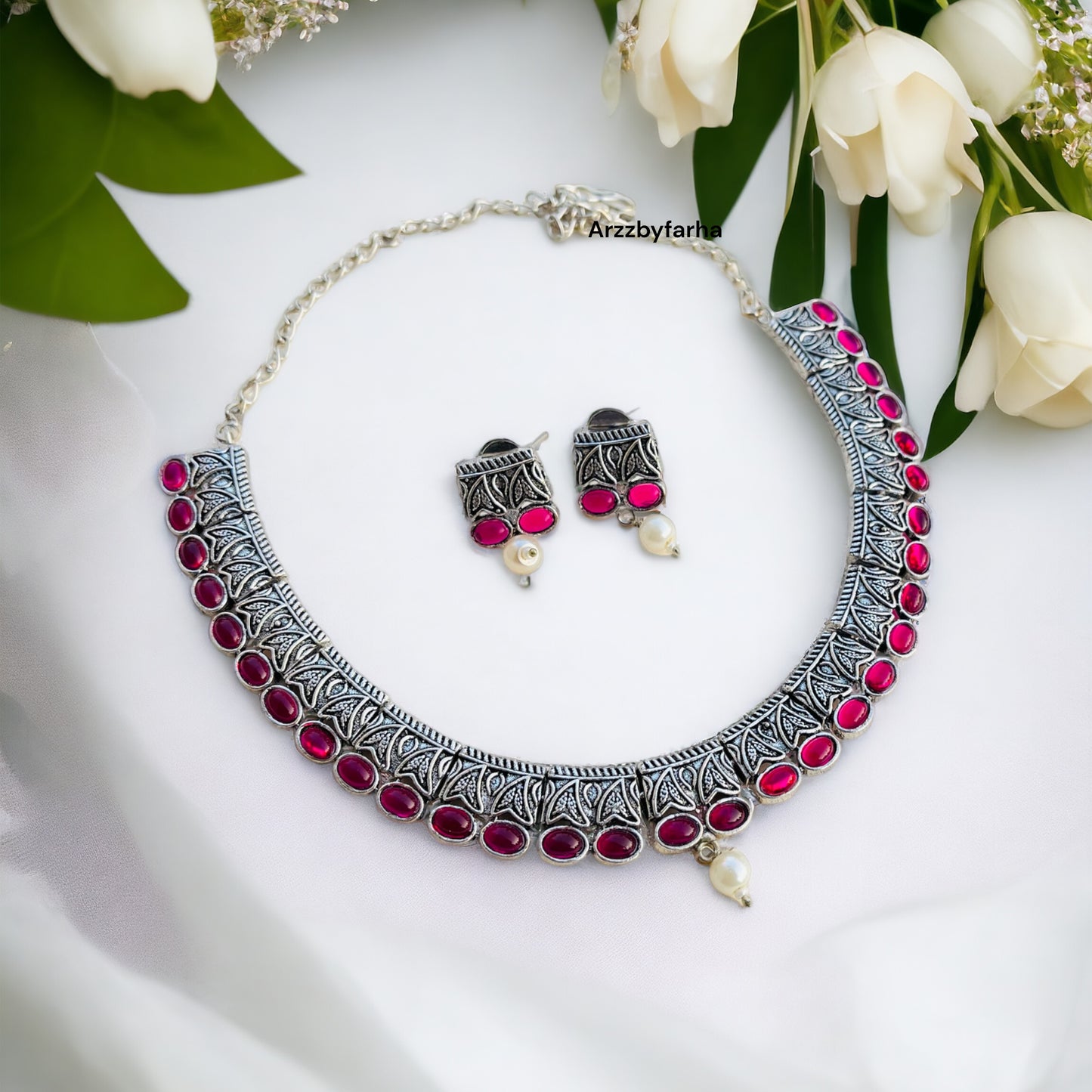 Ruby Pink Necklace Set