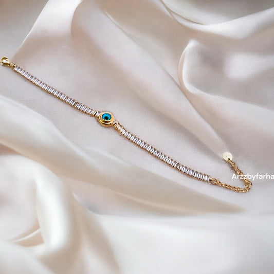 Luxe Crystal Blue Evil Eye Bracelet