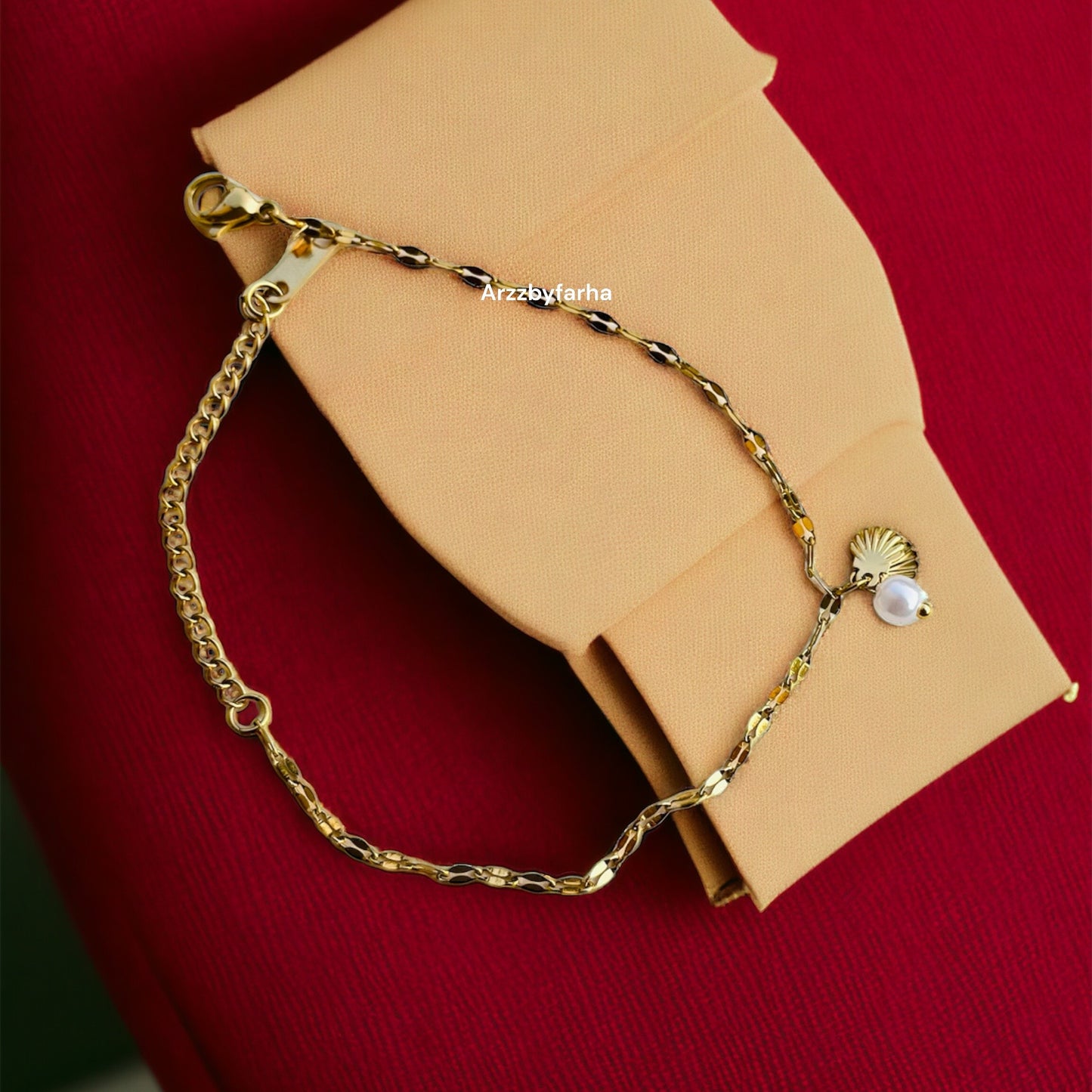 Sea Shell Pearl Charm Bracelet