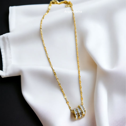 3 Rings Diamond Pendant Chain