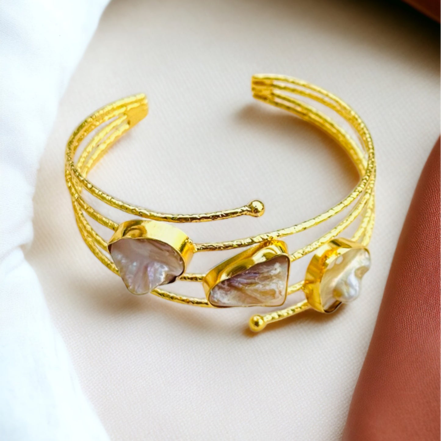 MOP Gold Brass Bracelet