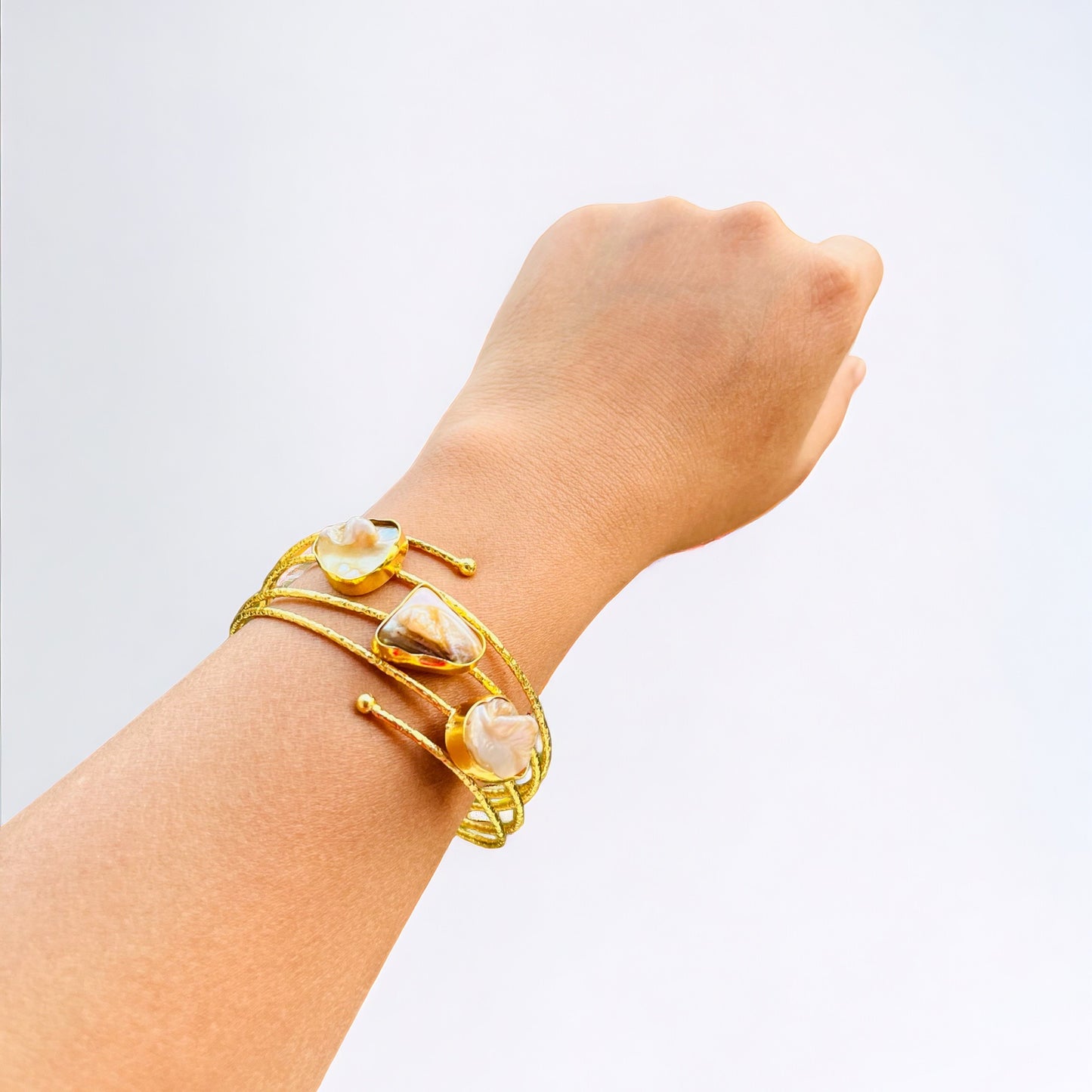 MOP Gold Brass Bracelet