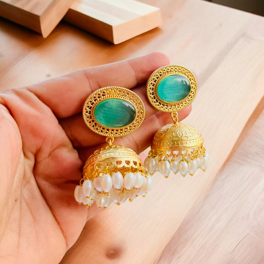 Mini Gold Brass Jhumka Earrings