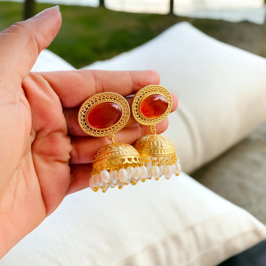 Mini Gold Brass Jhumka Earrings