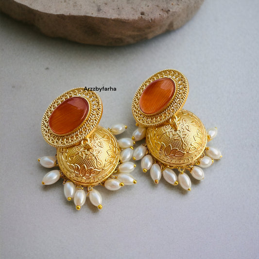 Mini Gold Brass Jhumka Earrings