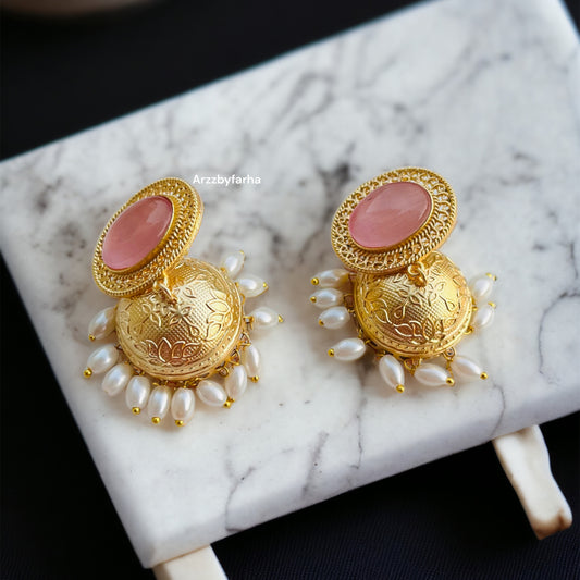 Mini Gold Brass Jhumka Earrings