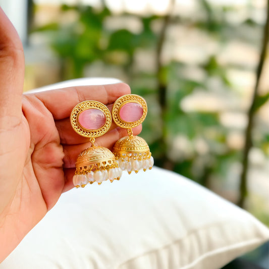 Mini Gold Brass Jhumka Earrings