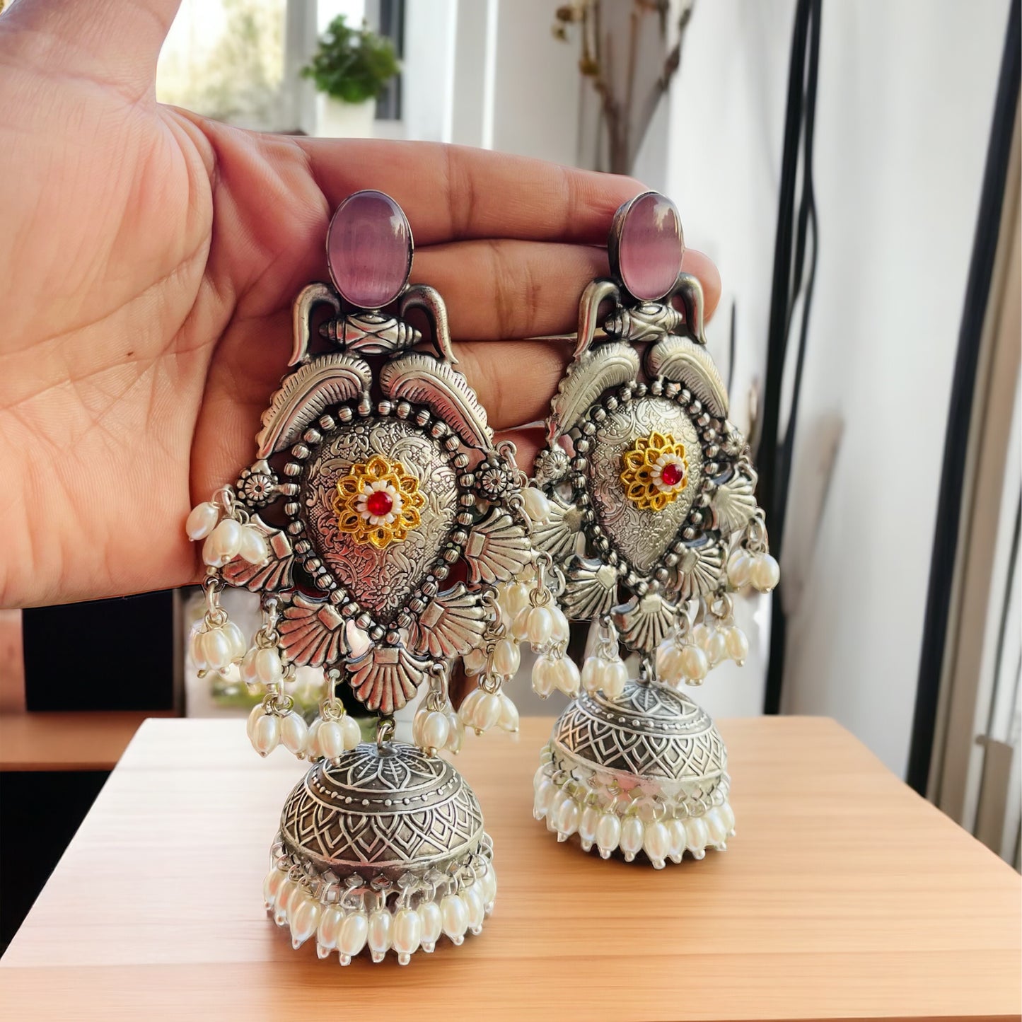Myra Statement Jhumka Earrings