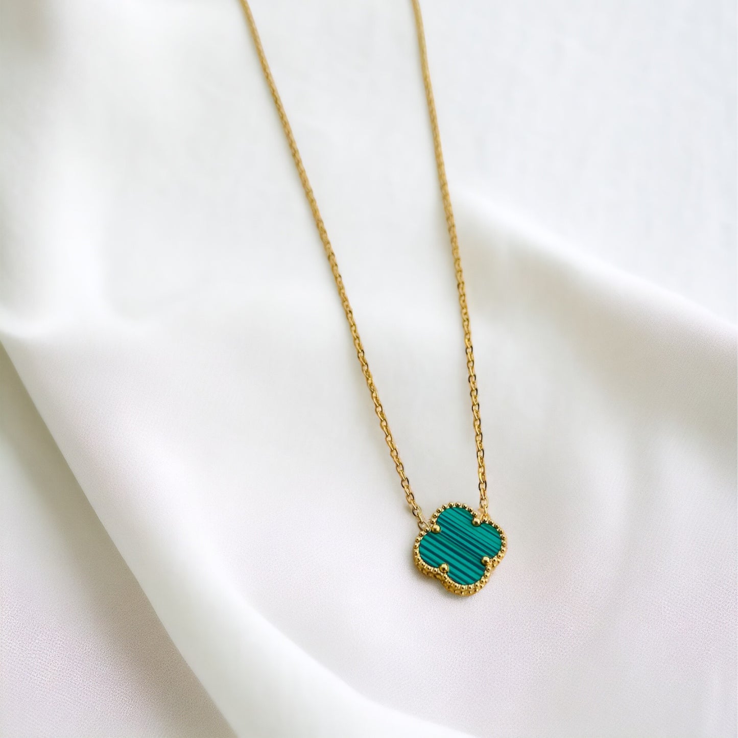 Green Clover Pendant Necklace