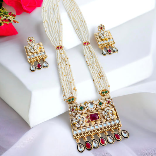 Multilayered Rajwadi Necklace Set