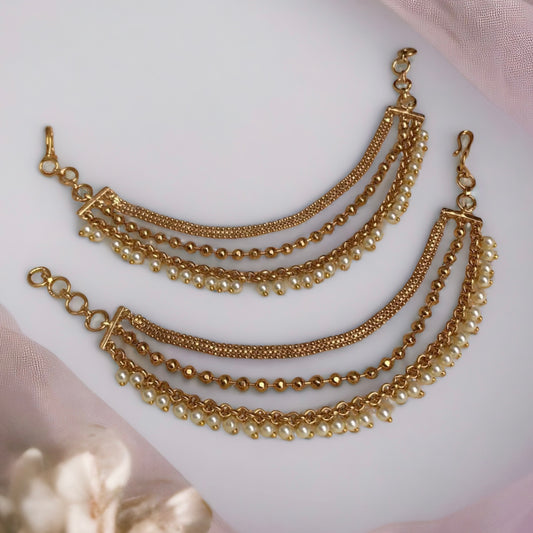 Pearl Ear Chain Earrings