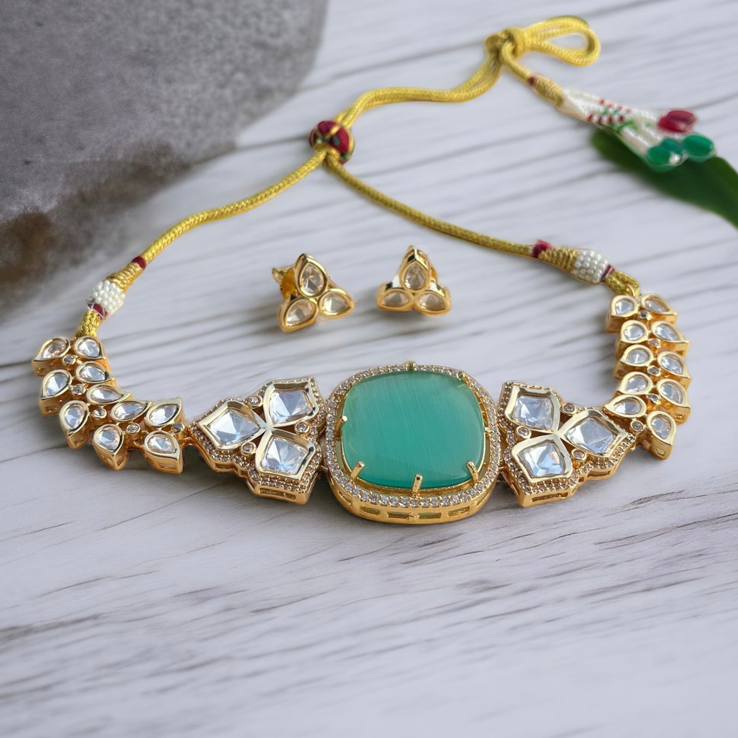 Mint Choker Necklace Set