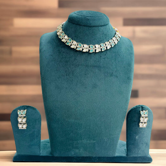 Leaf Sleek Moissanite Necklace Set