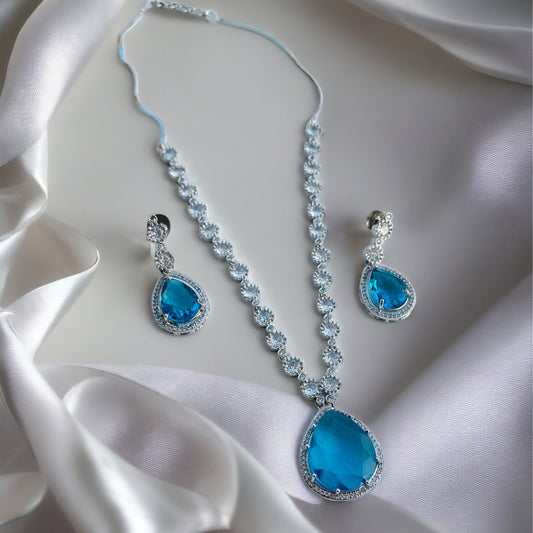 Blue AD Zircon Necklace Set