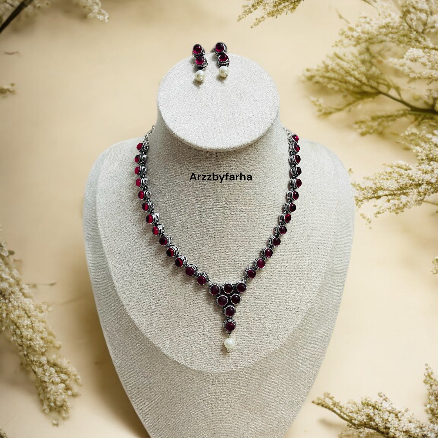 Green Stone Necklace Set