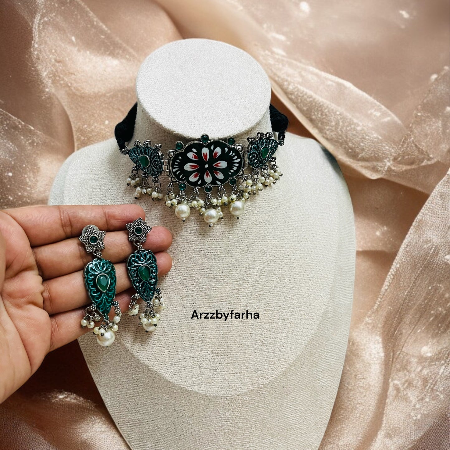 Handprinted Necklace Set