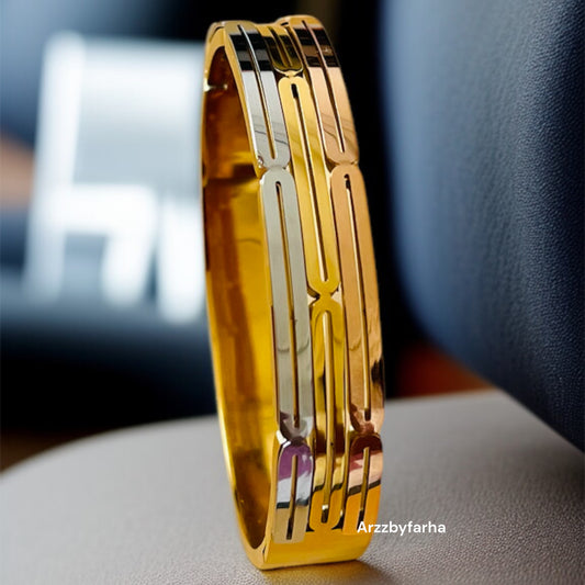 Triple Tone Bangle Bracelet