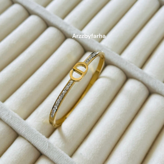 AD Studded Bangle Bracelet