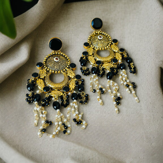 Anushka Brass Long Earrings