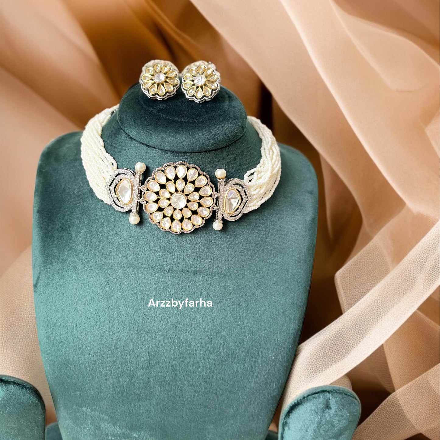 Moissanite Choker Necklace Set