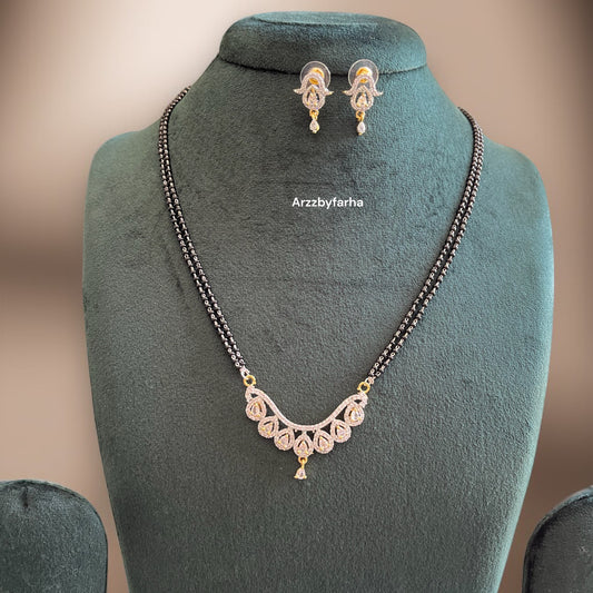 Celeb Inspired Zircon Mangalsutra Necklace Set