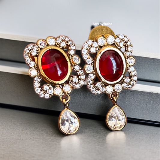 Polki Moissanite Studs Earrings