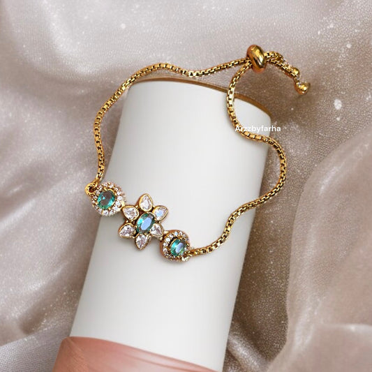 Polki Moissanite Adjustable Bracelet