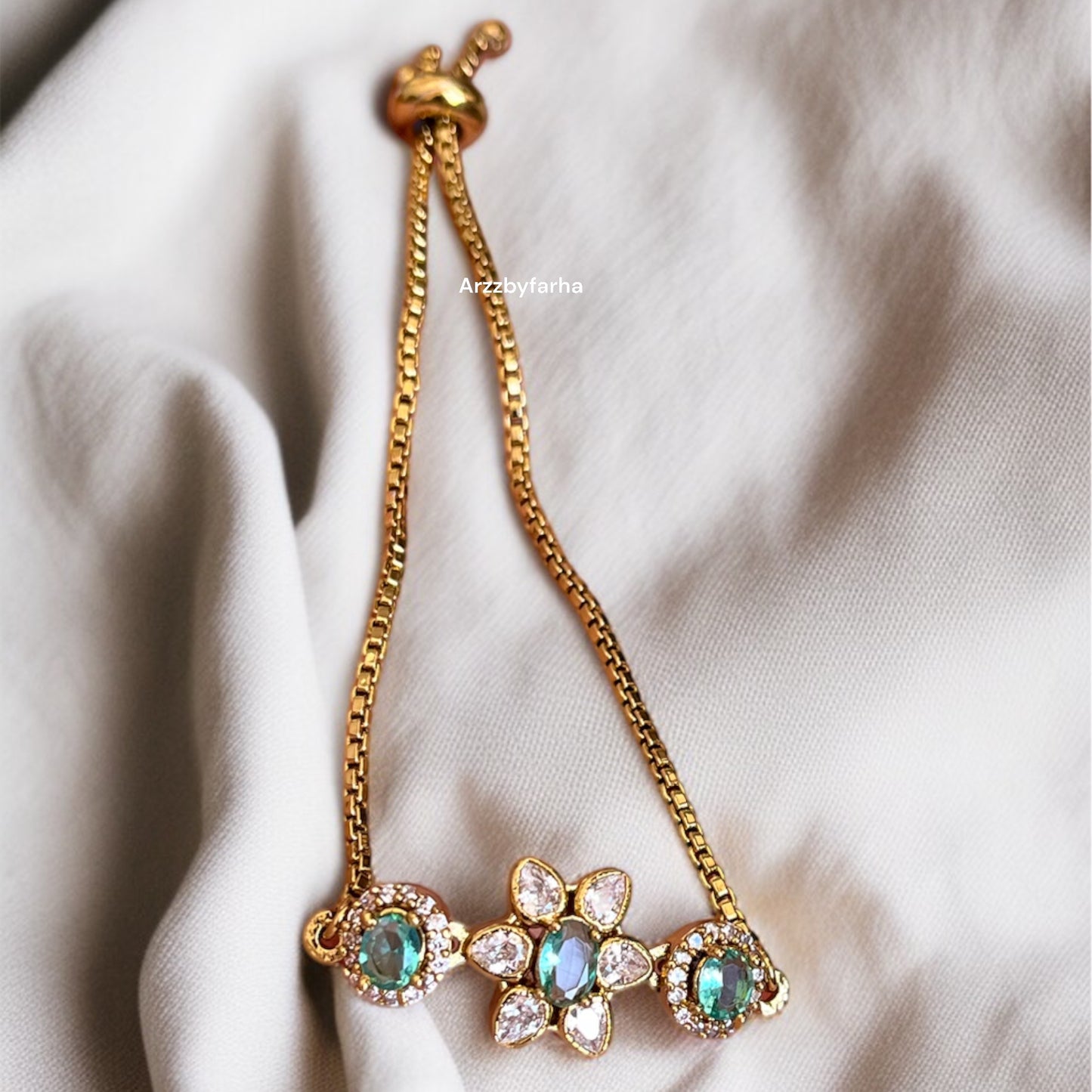 Polki Moissanite Adjustable Bracelet