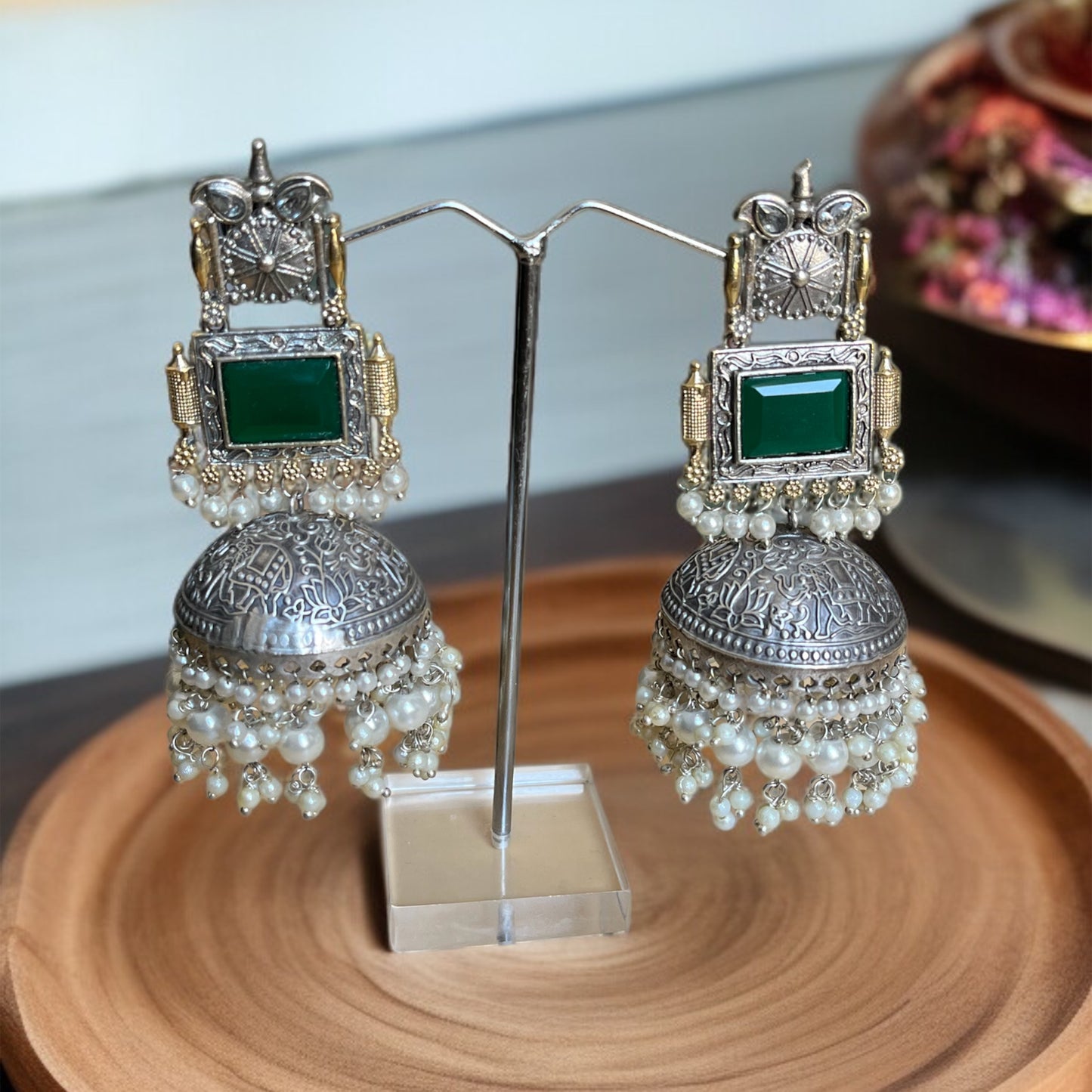 Alia Inspired Dual Tone Jhumka Earrings