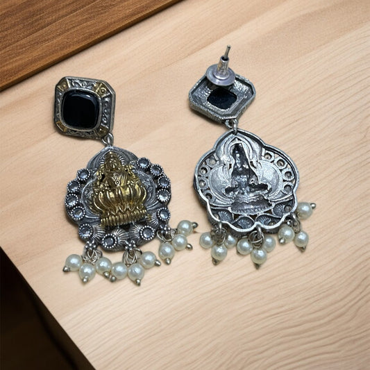 Dual Tone Temple Earring