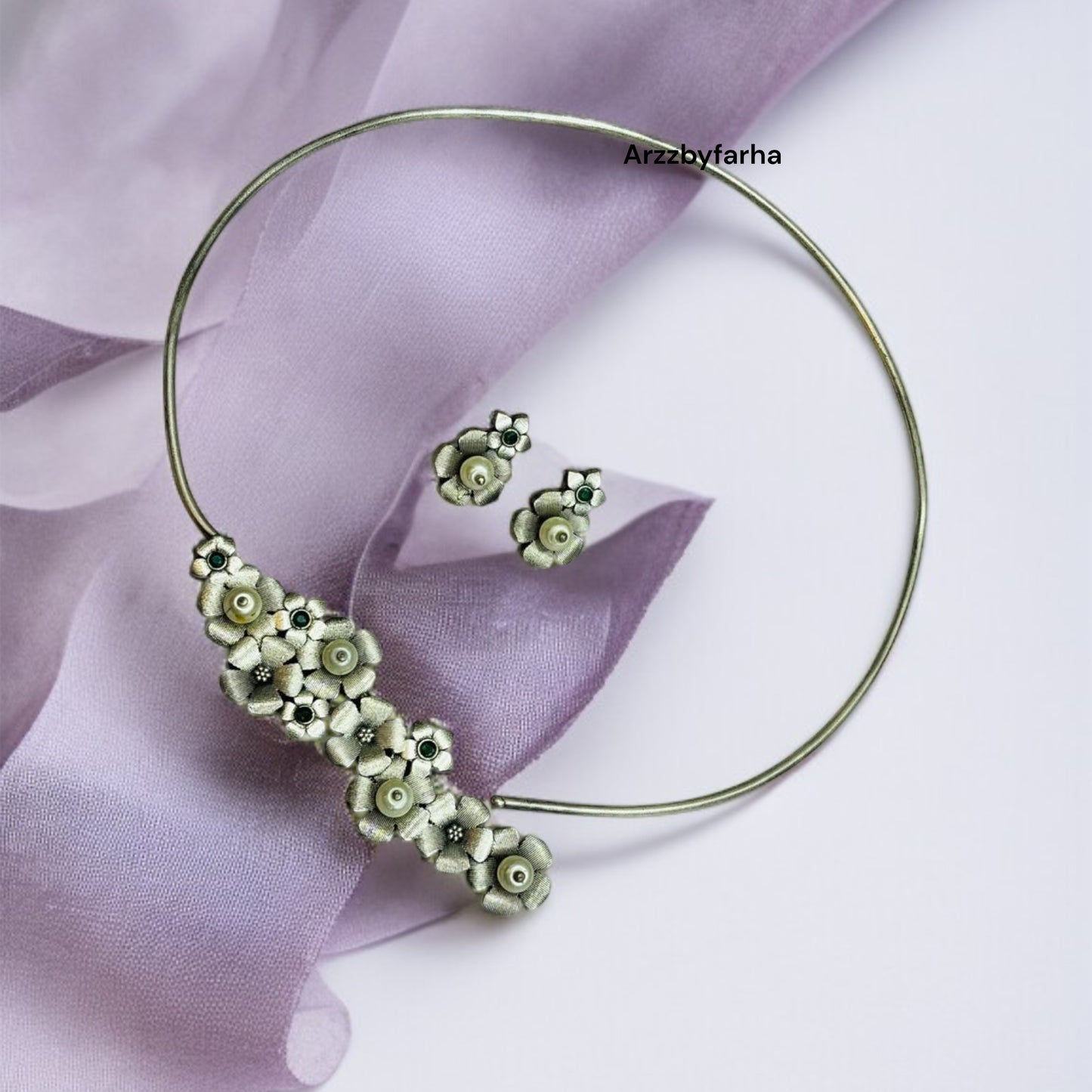 Brand Inspired Silver Tone Necklace Set