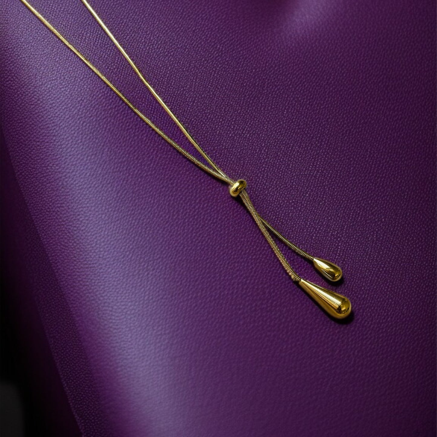 Adjustable Gold Drop Necklace