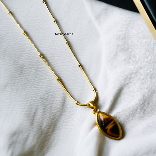 Brown Oval Shape Necklace