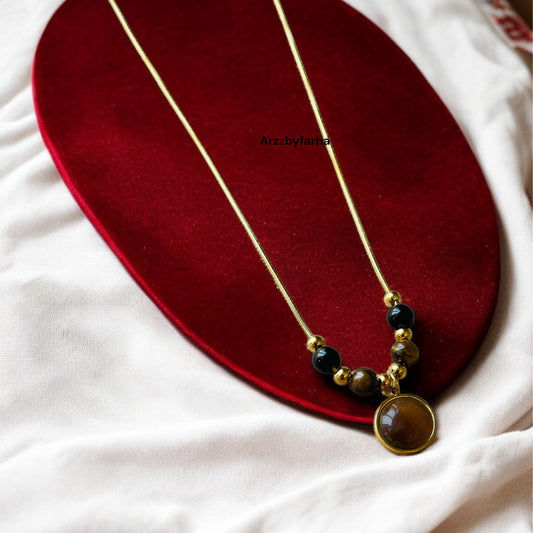 Brown Circle Beads Necklace