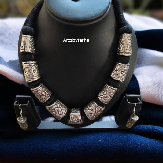 Silver Brass Necklace Set