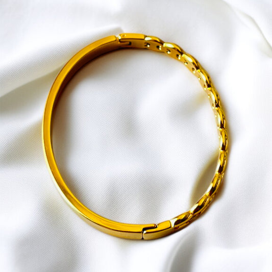 Antitarnish Gold Braid Bangale Bracelet