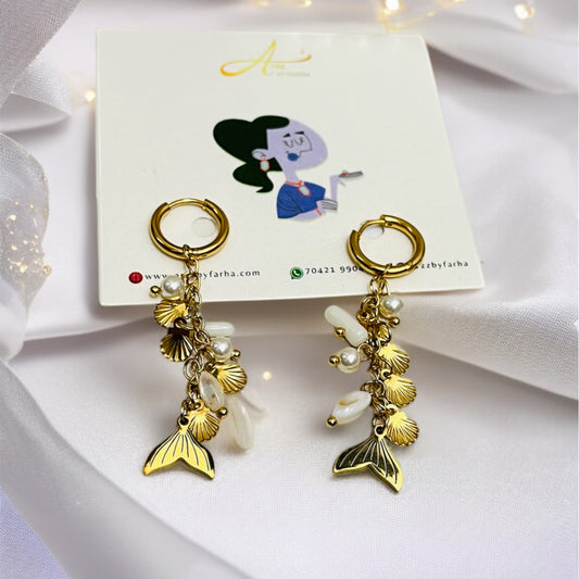 Gold Mermaid Drop Earrings